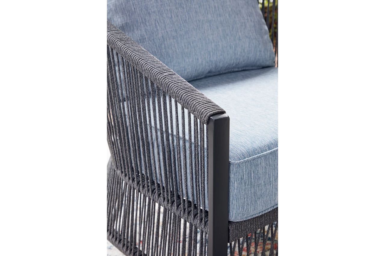 Bodega Island Outdoor Love/Chairs/Table Set Set of 4 In Gray P391080