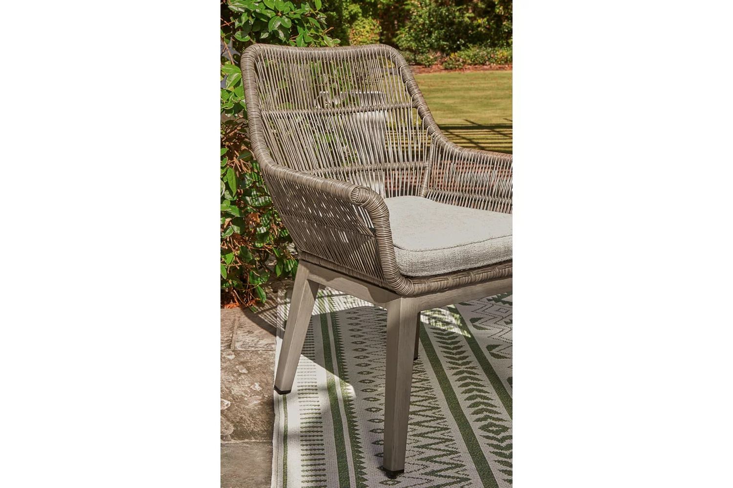 Beach Front Beige Arm Chair With Cushion Set Of 2 P399601A