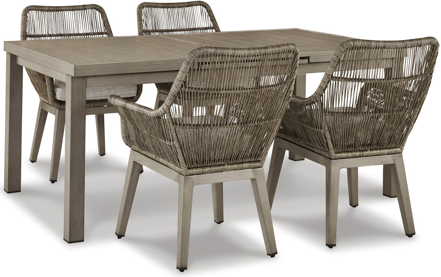 Beach Front Beige Arm Chair With Cushion Set Of 2 P399601A