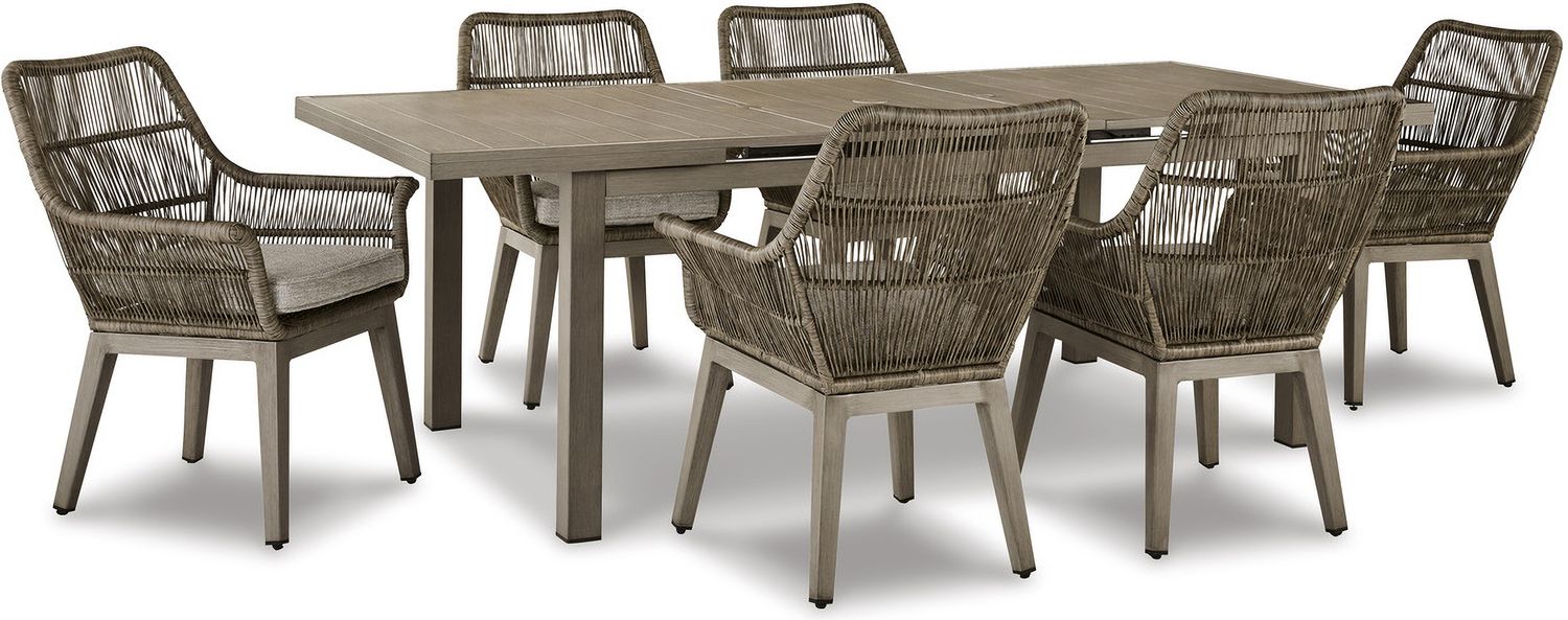 Beach Front Beige Arm Chair With Cushion Set Of 2 P399601A