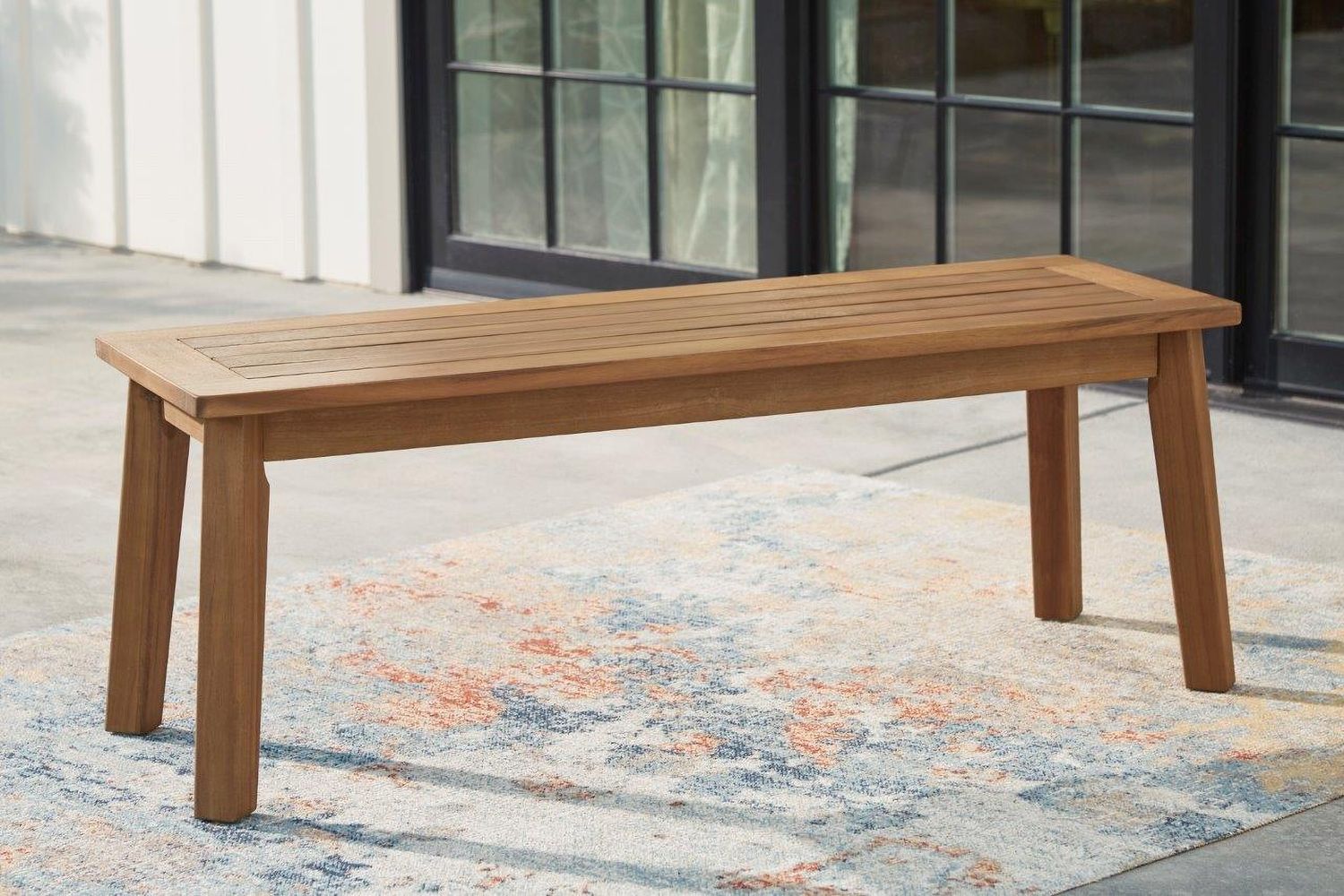 Janiyah Light Brown Outdoor Dining Bench P407600