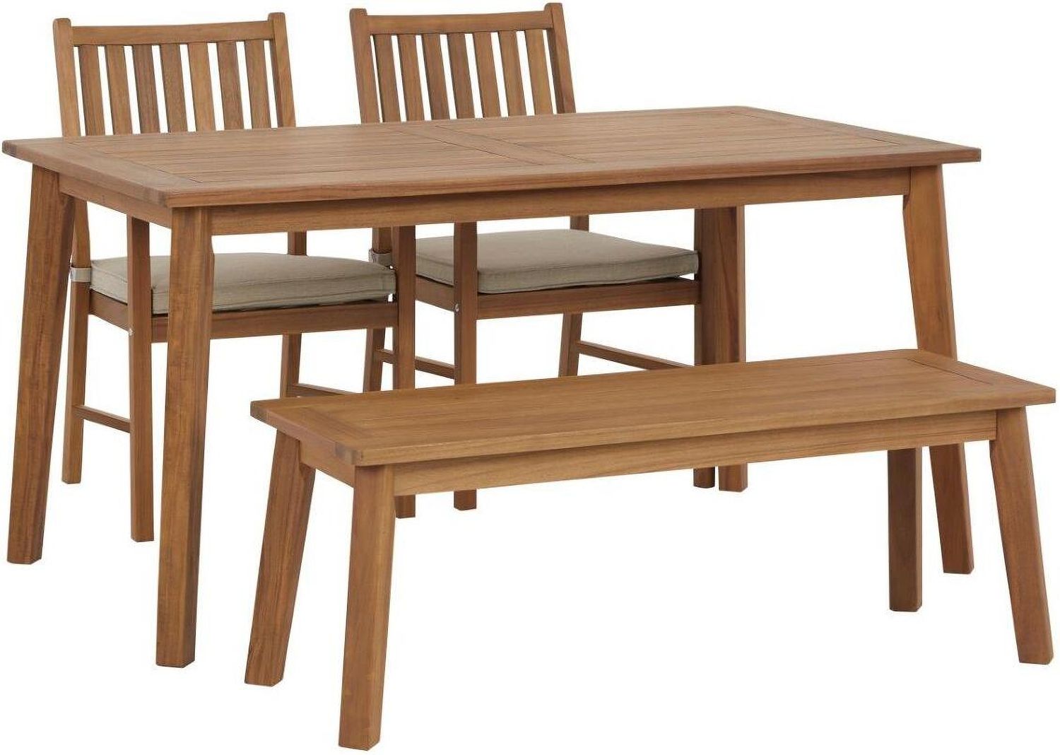 Janiyah Light Brown Outdoor Dining Bench P407600