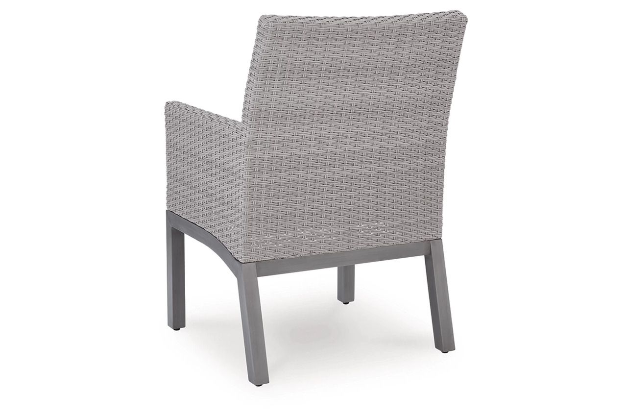 Dillon Beach Outdoor Arm Chair with Cushion Set of 2 In Gray and Blue P418601A