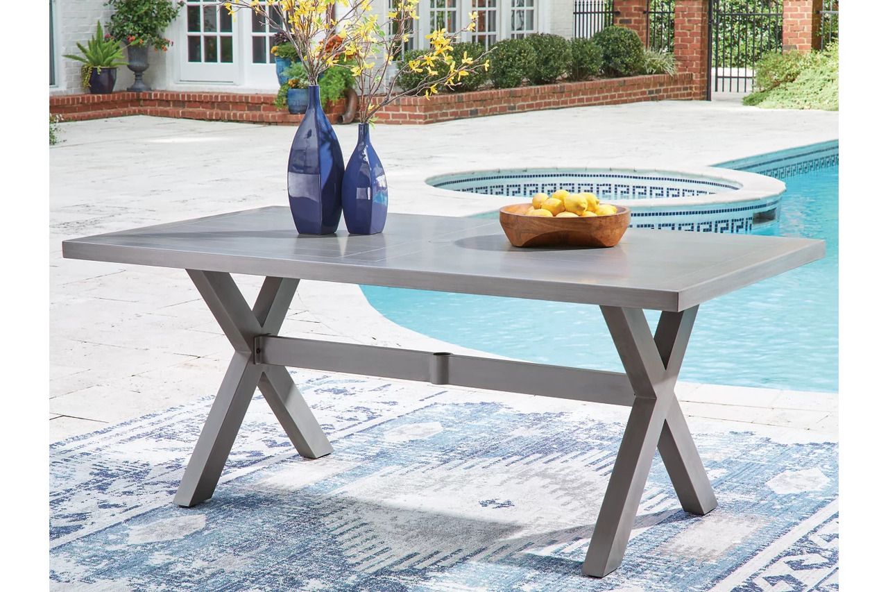 Dillon Beach Rectangular Outdoor Dining Table In Gray P418625