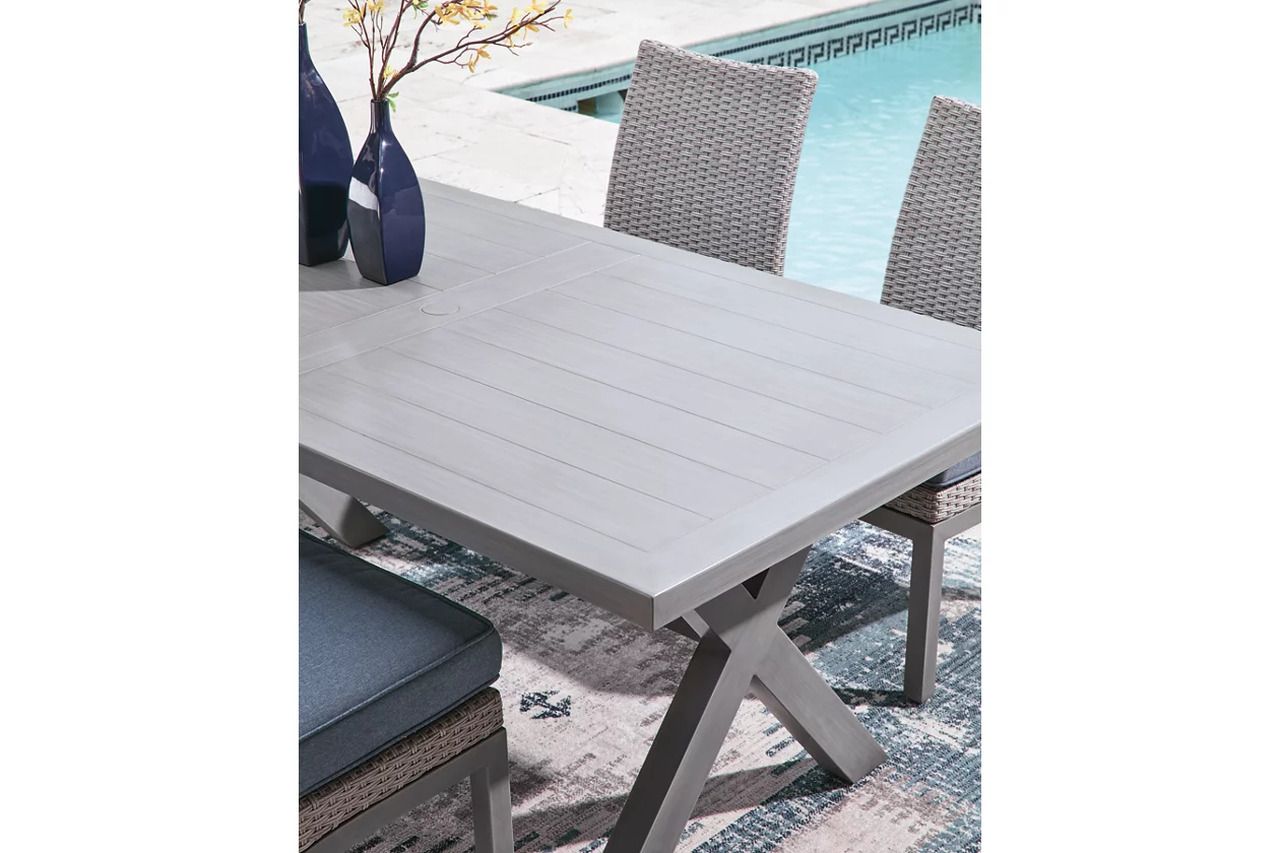 Dillon Beach Rectangular Outdoor Dining Table In Gray P418625