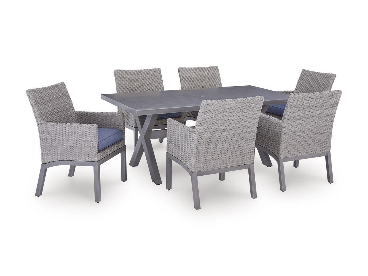 Dillon Beach Rectangular Outdoor Dining Table In Gray P418625