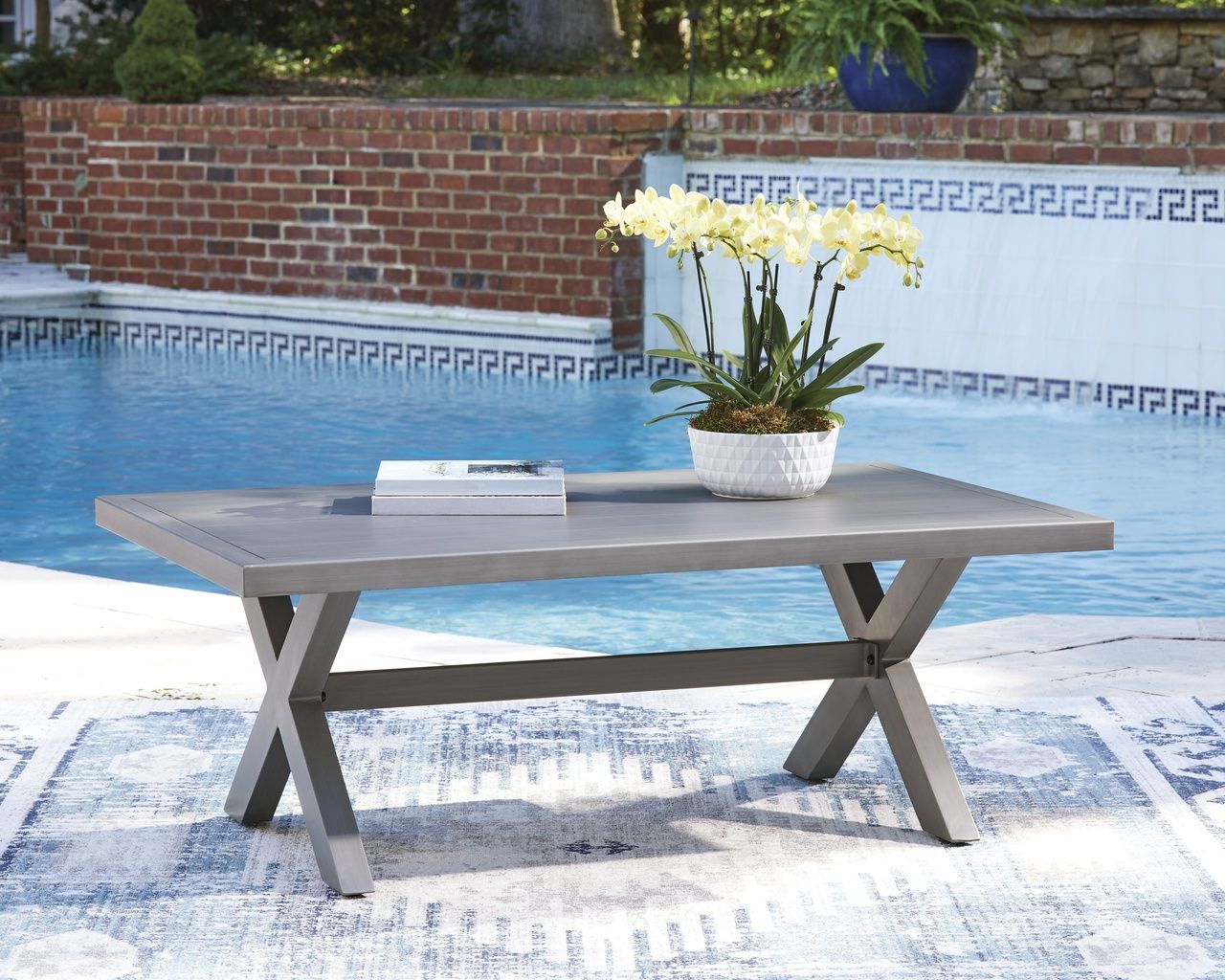 Dillon Beach Outdoor Coffee Table In Gray P418701