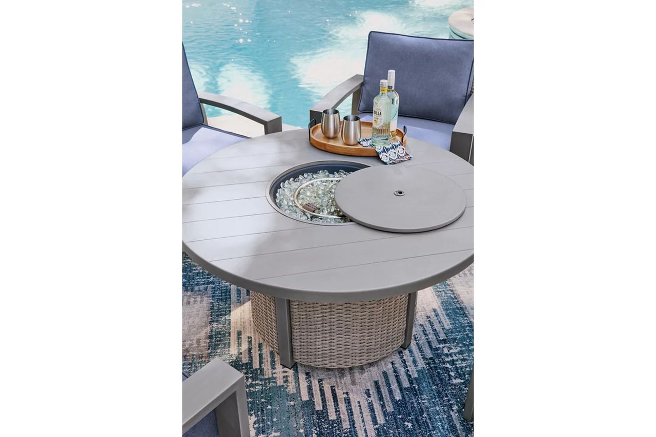 Dillon Beach Outdoor Fire Pit Table In Gray P418776