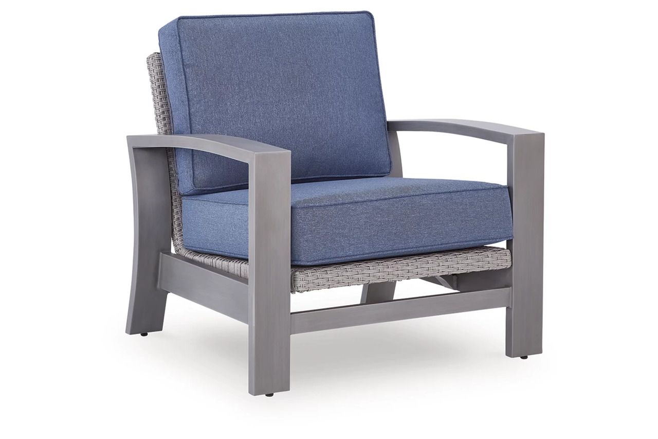 Dillon Beach Outdoor Spring Lounge Chair In Gray and Blue P418820