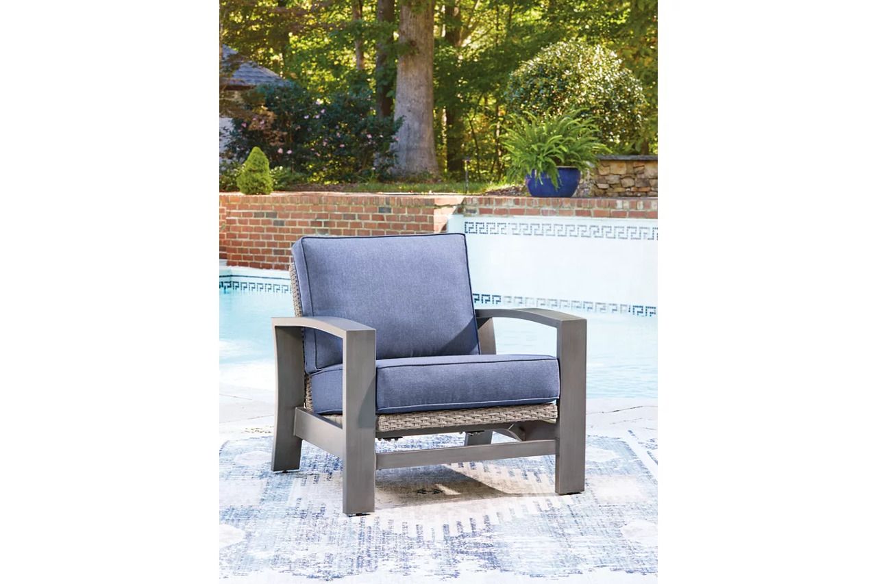 Dillon Beach Outdoor Spring Lounge Chair In Gray and Blue P418820