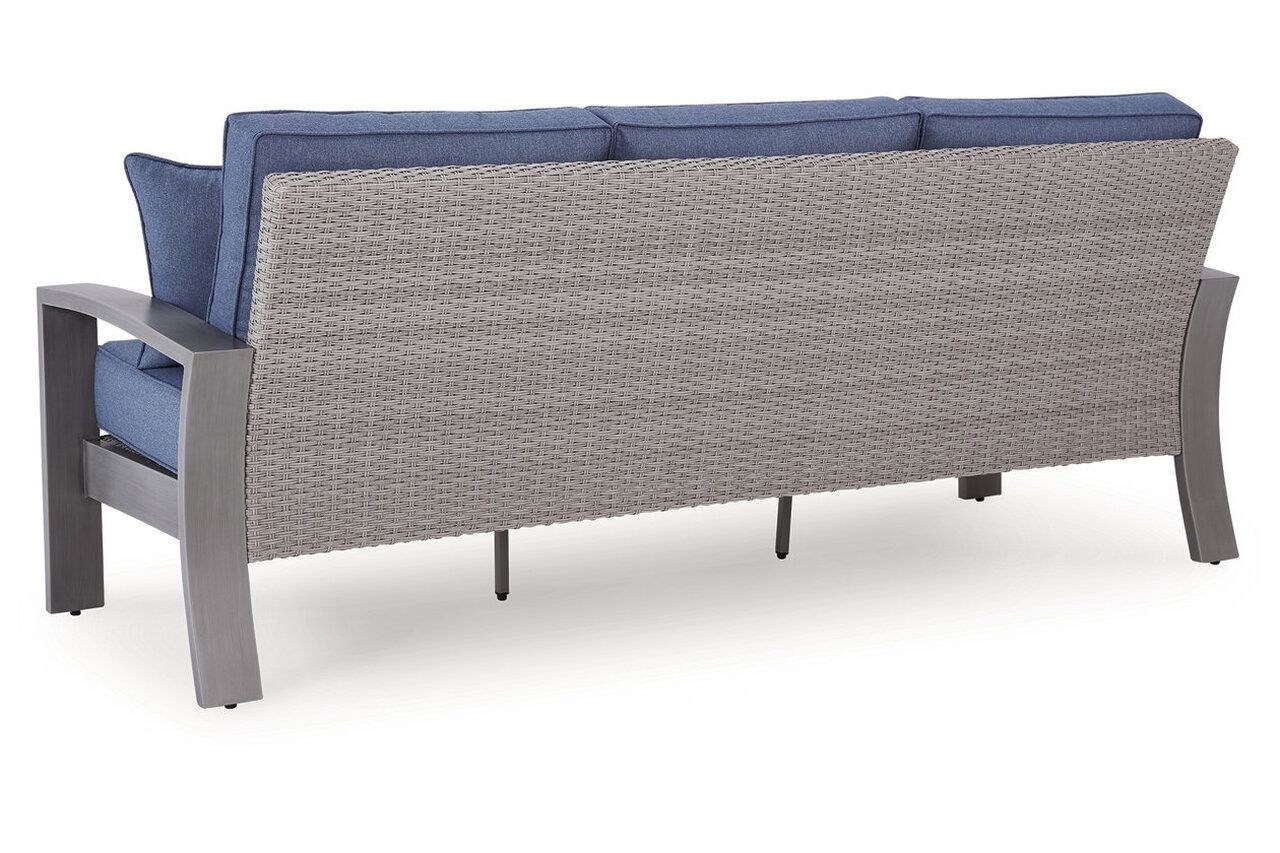 Dillon Beach Outdoor Sofa with Cushion In Gray and Blue P418838