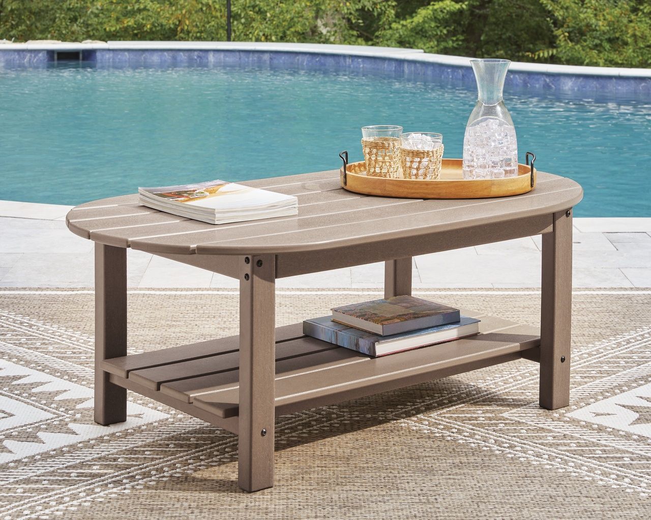 Cliffs Beach Outdoor Coffee Table In Driftwood P422700