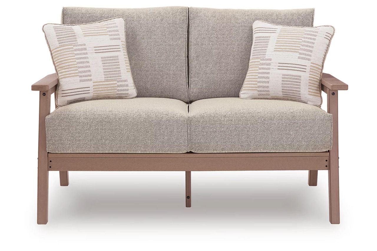 Cliffs Beach Outdoor Loveseat with Cushion In Driftwood P422835