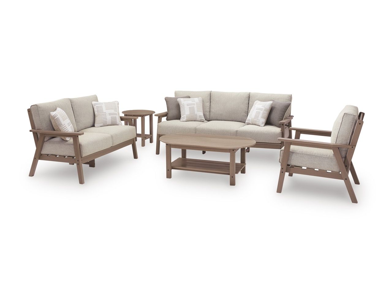Cliffs Beach Outdoor Sofa with Cushion In Driftwood P422838