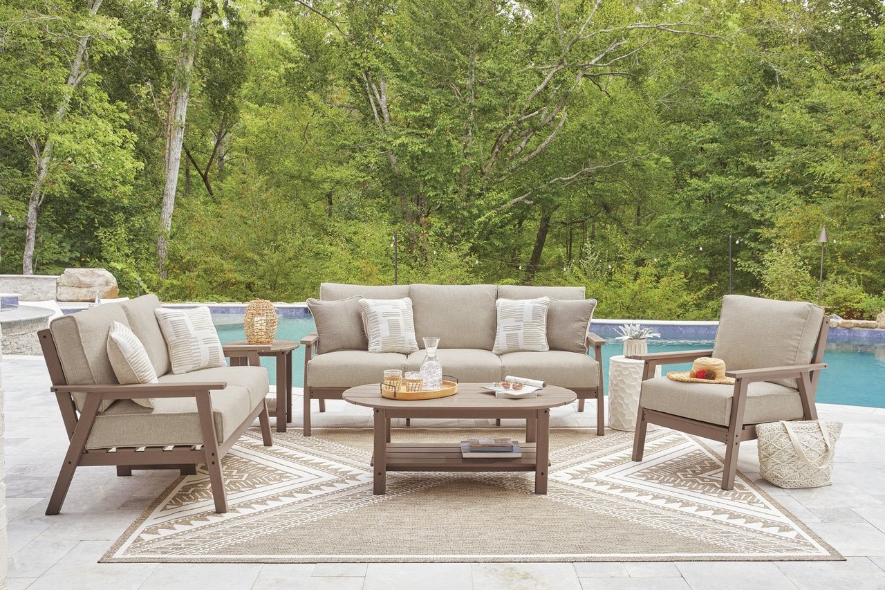 Cliffs Beach Outdoor Sofa with Cushion In Driftwood P422838