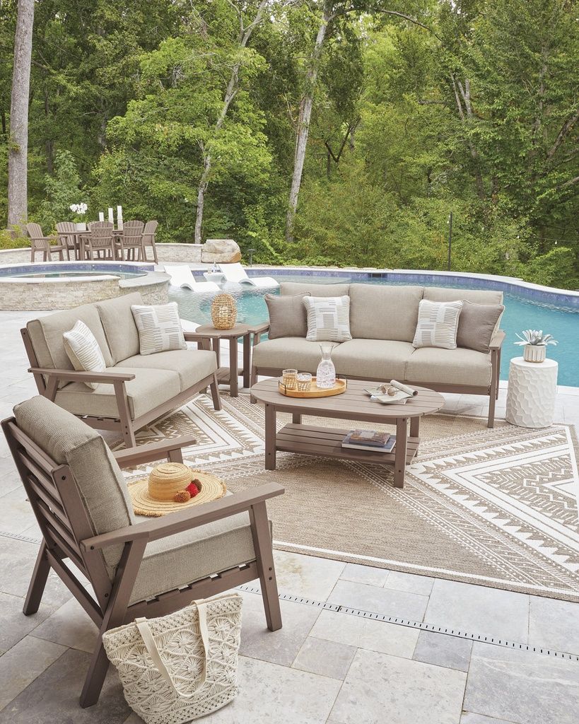 Cliffs Beach Outdoor Sofa with Cushion In Driftwood P422838
