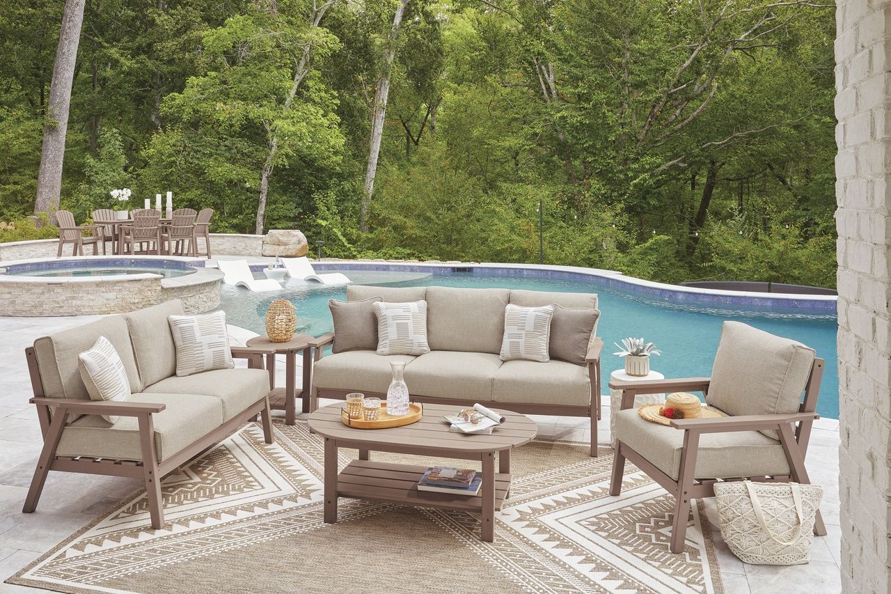 Cliffs Beach Outdoor Sofa with Cushion In Driftwood P422838