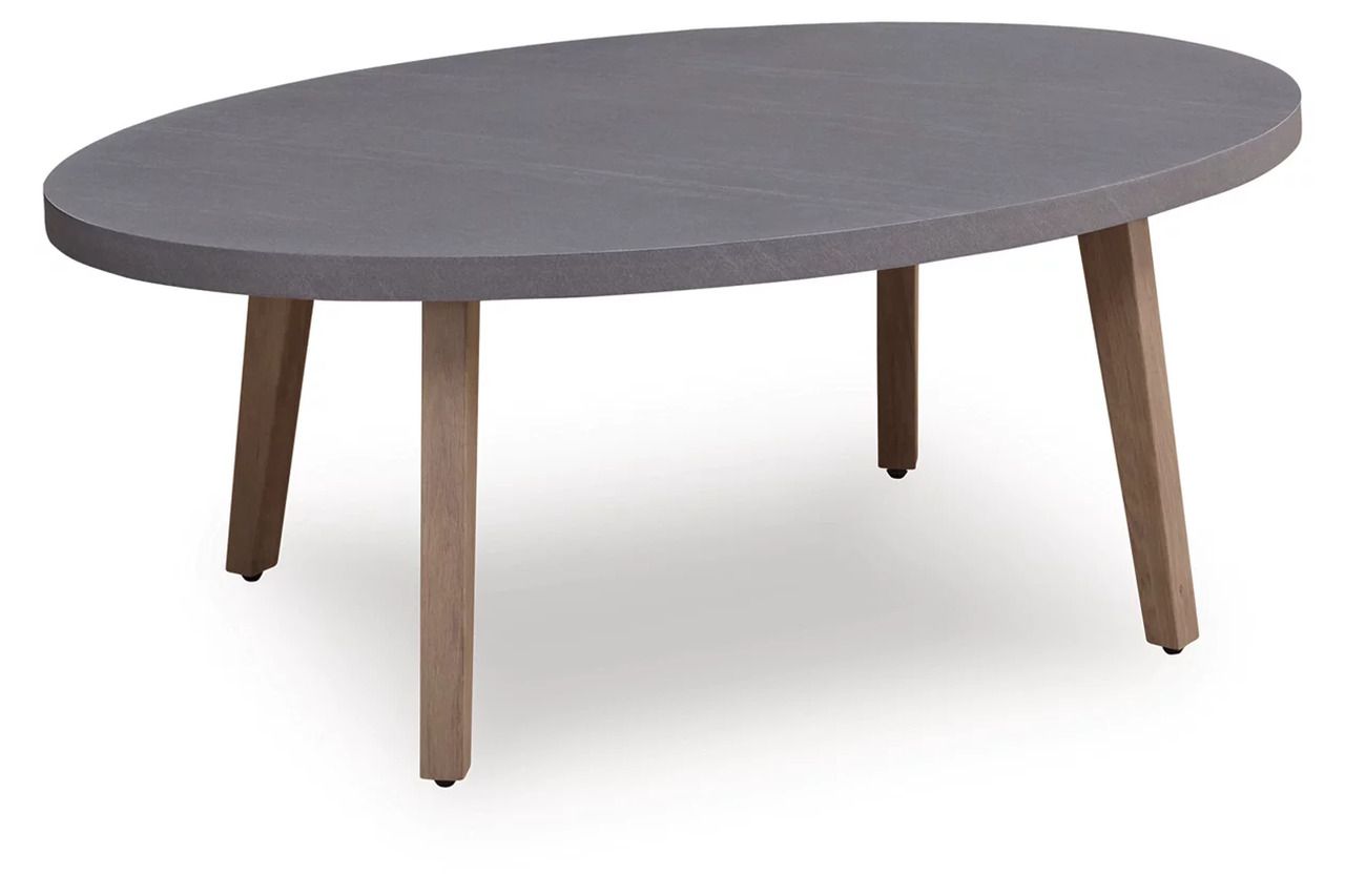 Francis Beach Outdoor Coffee Table In Natural and Gray P428701
