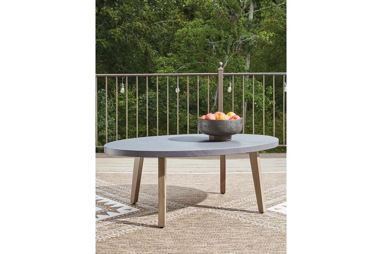 Francis Beach Outdoor Coffee Table In Natural and Gray P428701