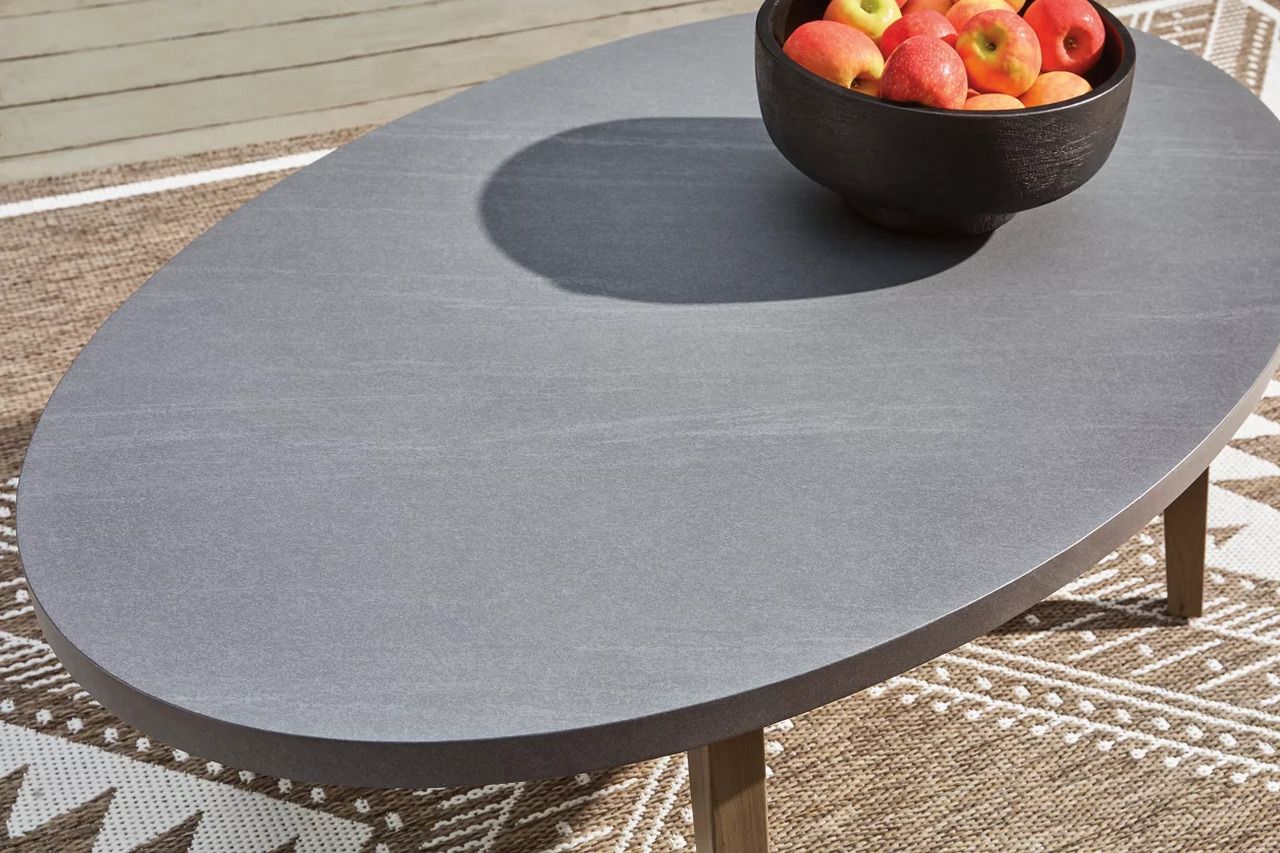 Francis Beach Outdoor Coffee Table In Natural and Gray P428701