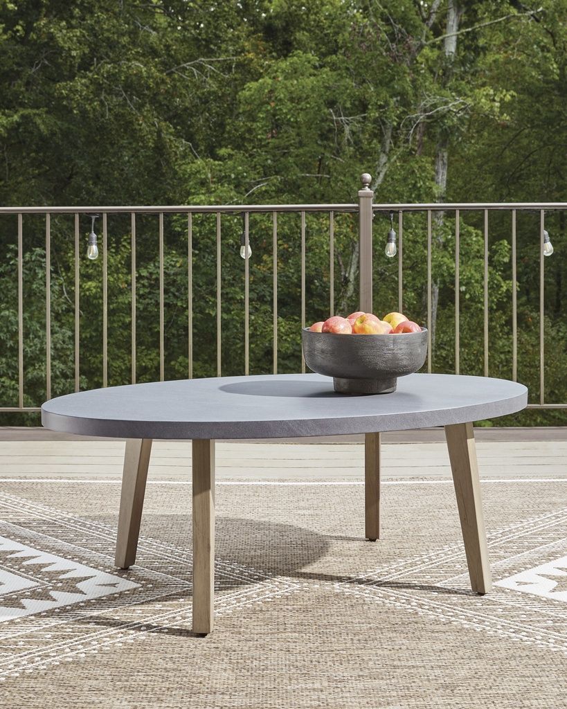 Francis Beach Outdoor Coffee Table In Natural and Gray P428701