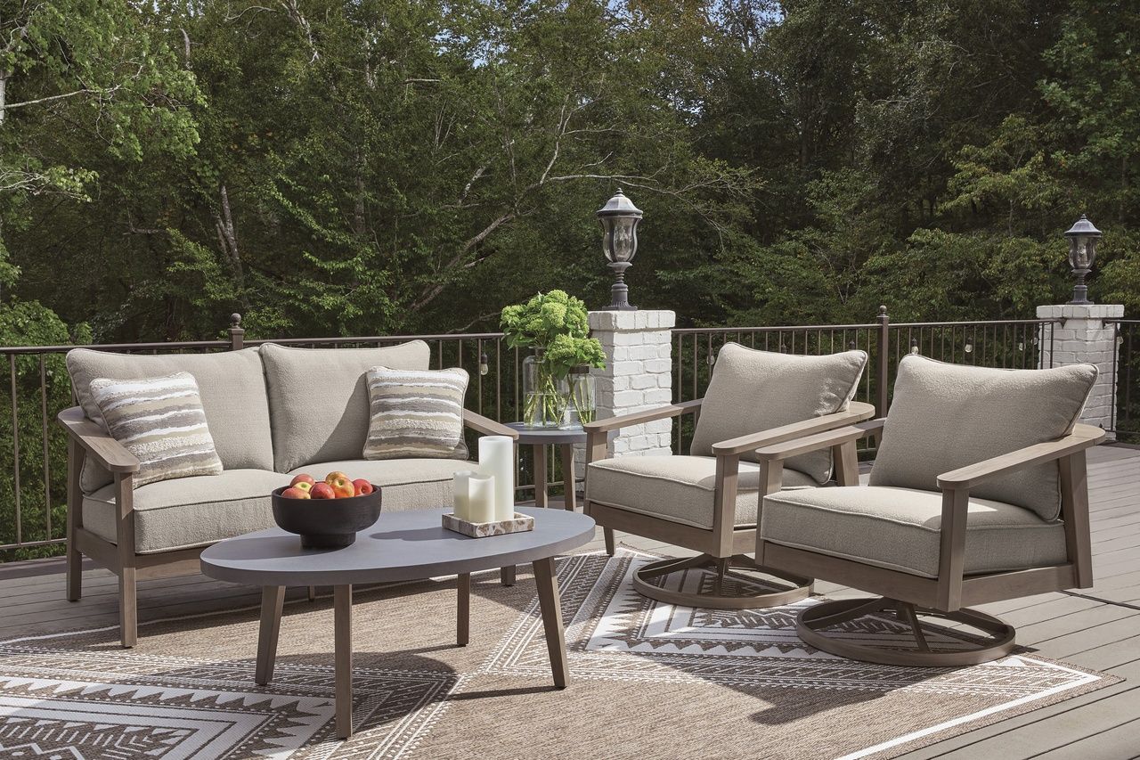 Francis Beach Outdoor End Table In Natural and Gray P428706
