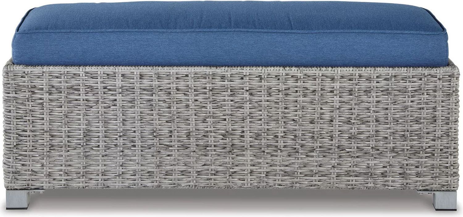 Naples Beach Light Gray Bench With Cushion P439600