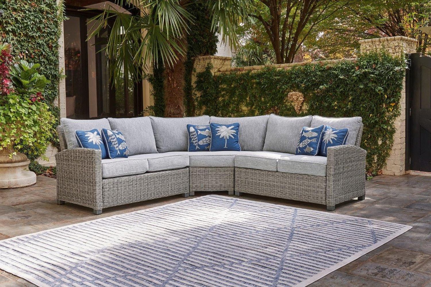 Naples Beach Light Gray Raf And Laf Loveseat With Cushion Set Of 2 P439854