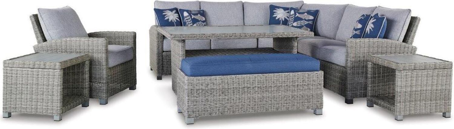 Naples Beach Light Gray Raf And Laf Loveseat With Cushion Set Of 2 P439854