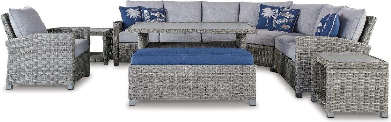 Naples Beach Light Gray Raf And Laf Loveseat With Cushion Set Of 2 P439854