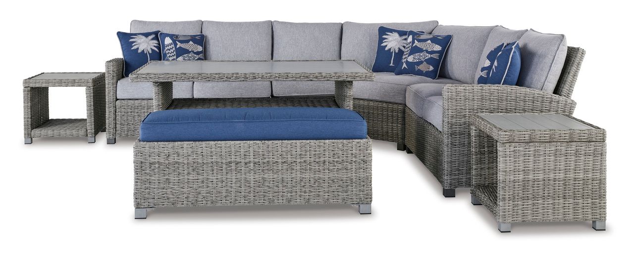 Naples Beach Light Gray Raf And Laf Loveseat With Cushion Set Of 2 P439854