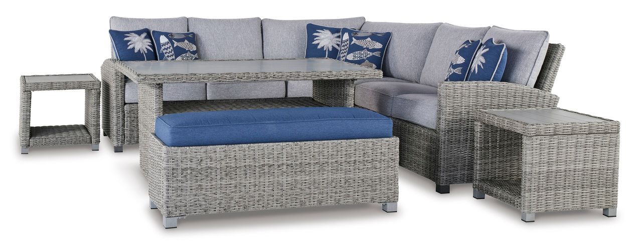 Naples Beach Light Gray Raf And Laf Loveseat With Cushion Set Of 2 P439854