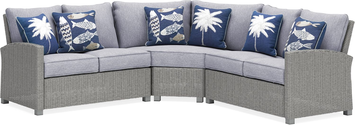 Naples Beach Light Grey And Beige Outdoor Sectional P439P1