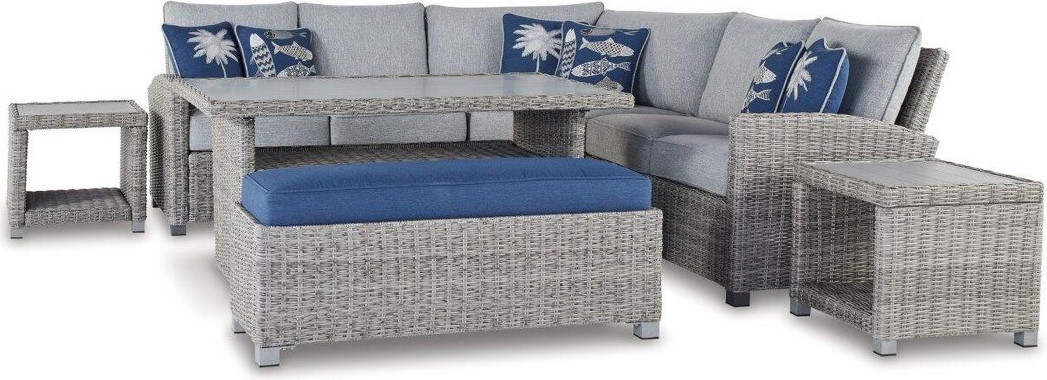 Naples Beach Light Grey And Beige Outdoor Sectional P439P1