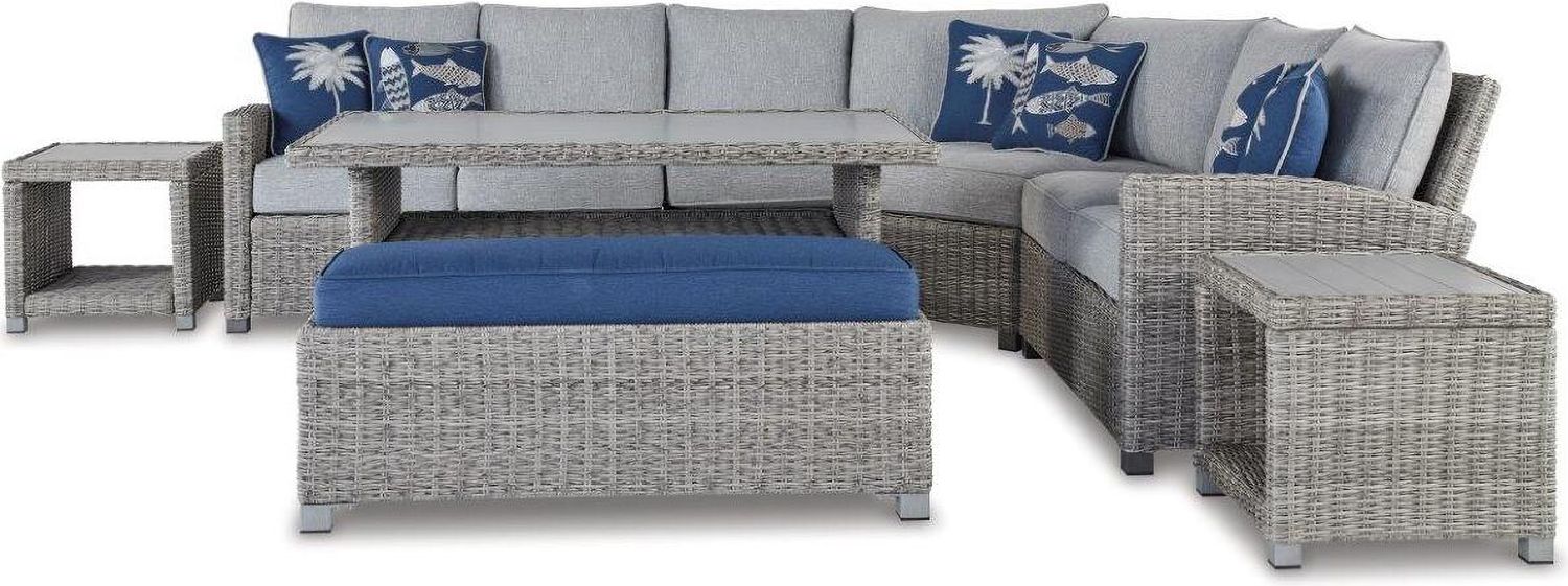 Naples Beach Light Grey And Beige Outdoor Sectional P439P1