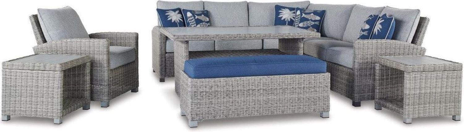 Naples Beach Light Grey And Beige Outdoor Sectional P439P1
