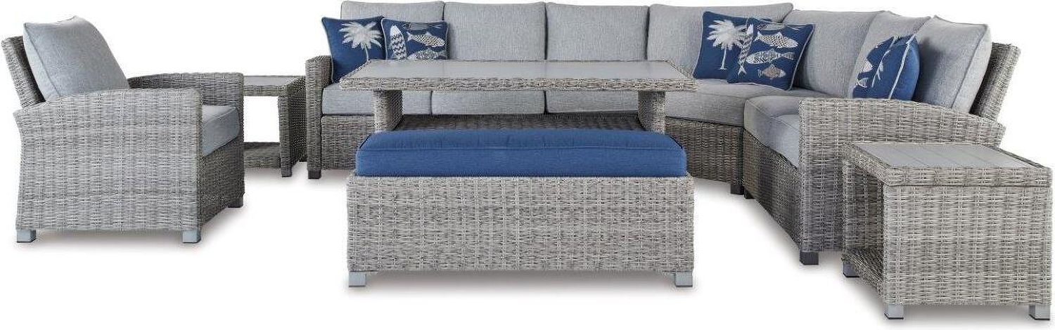 Naples Beach Light Grey And Beige Outdoor Sectional P439P1