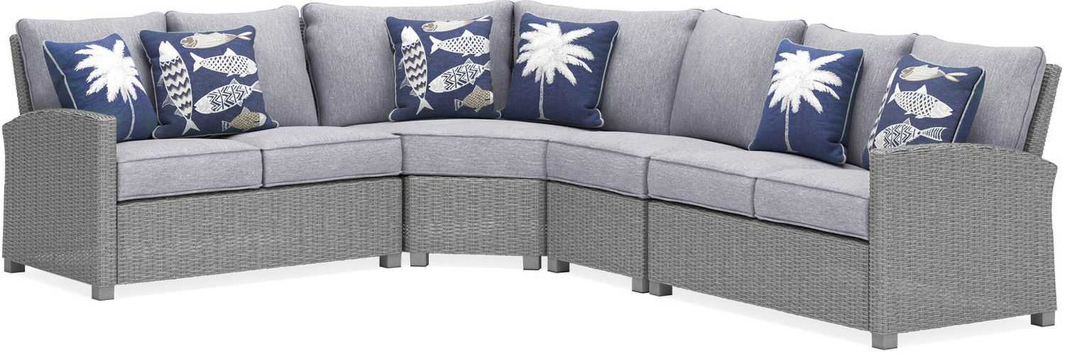 Naples Beach 4-Piece Outdoor Sectional In Light Gray P439P2