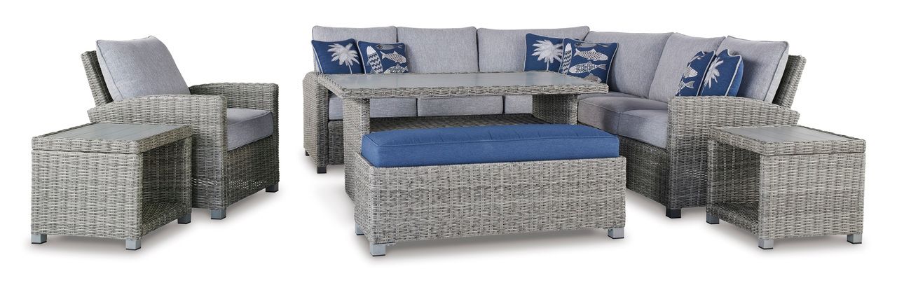 Naples Beach 4-Piece Outdoor Sectional In Light Gray P439P2
