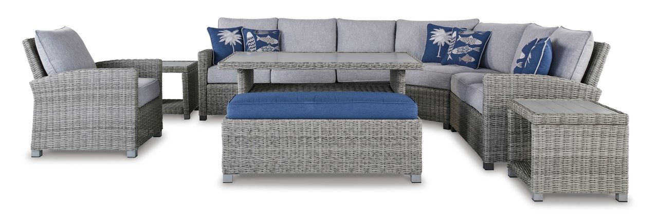 Naples Beach 4-Piece Outdoor Sectional In Light Gray P439P2