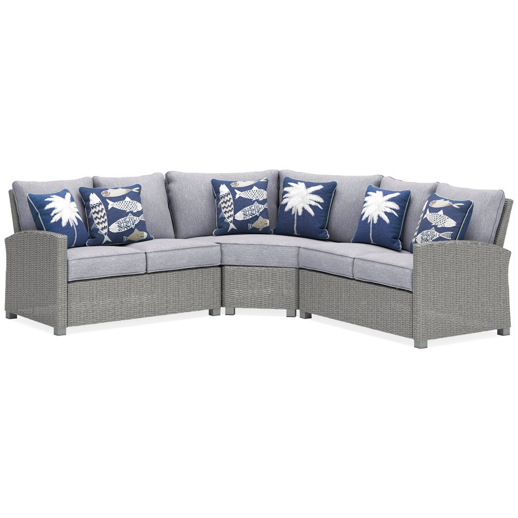 Naples Beach 4-Piece Outdoor Sectional In Light Gray P439P2