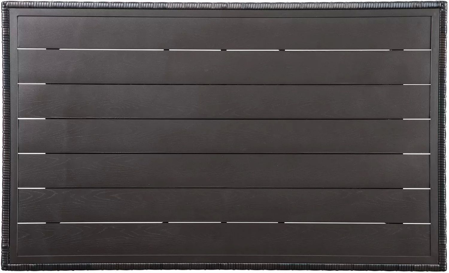 Easy Isle Dark Brown And Beige Outdoor Rectangular Dining Table P455625