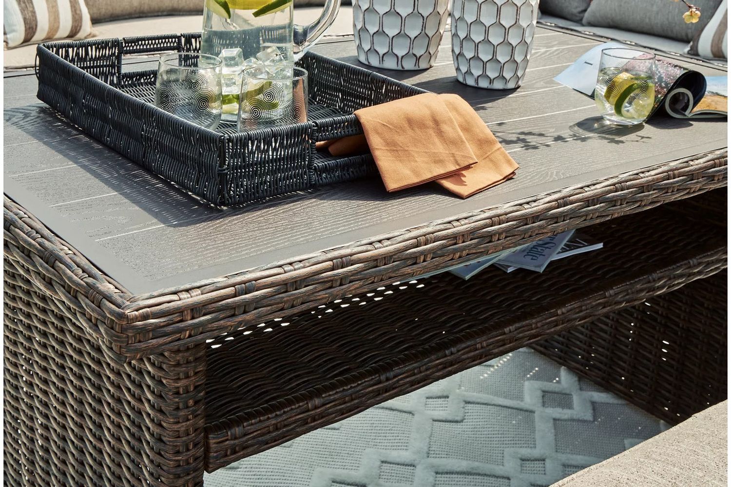 Brook Ranch Brown Rectangular Multi-Use Outdoor Table P465625