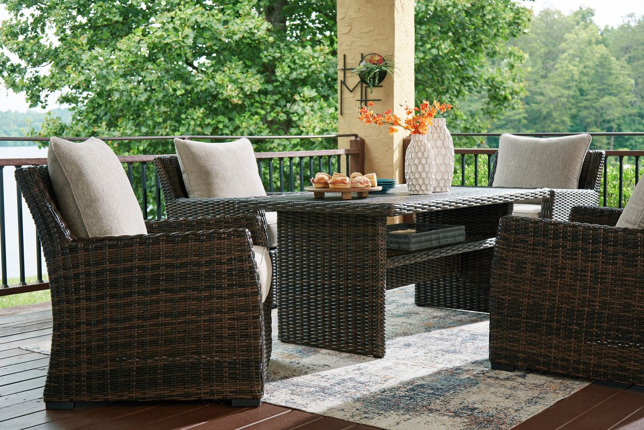 Brook Ranch Brown Rectangular Multi-Use Outdoor Table P465625