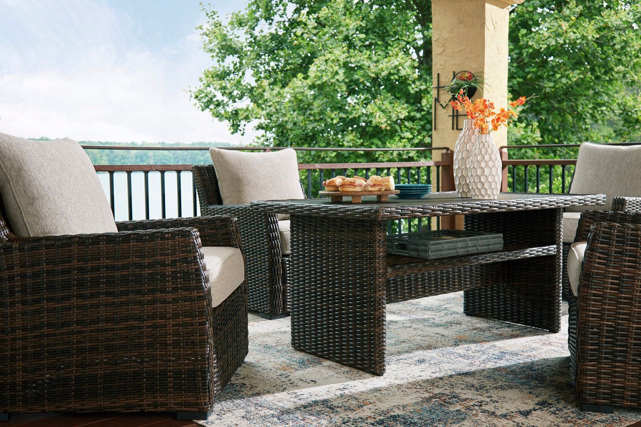 Brook Ranch Brown Rectangular Multi-Use Outdoor Table P465625