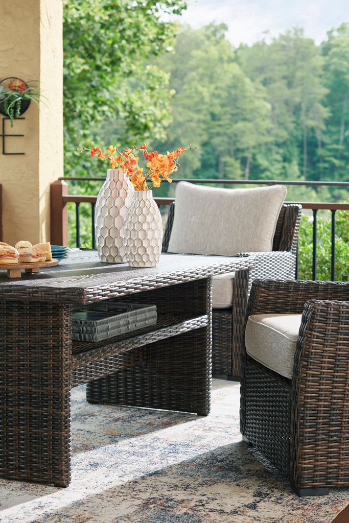 Brook Ranch Brown Rectangular Multi-Use Outdoor Table P465625