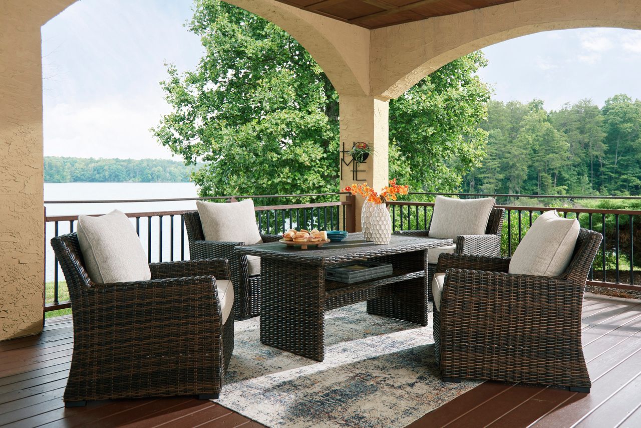 Brook Ranch Brown Rectangular Multi-Use Outdoor Table P465625