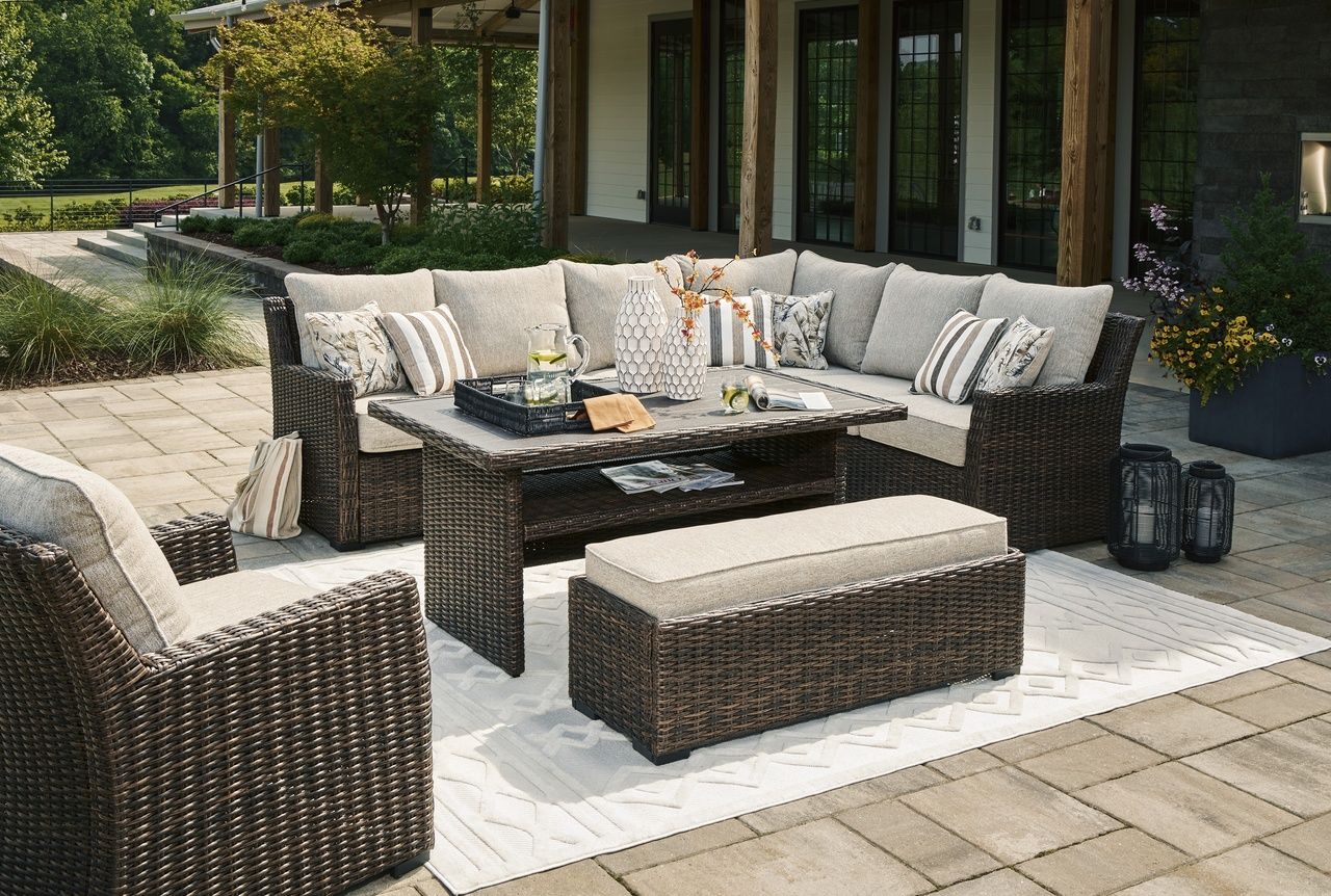 Brook Ranch Brown Rectangular Multi-Use Outdoor Table P465625