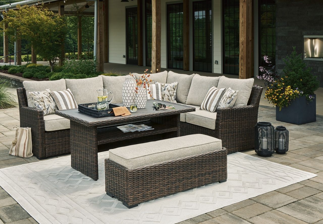 Brook Ranch Brown Rectangular Multi-Use Outdoor Table P465625
