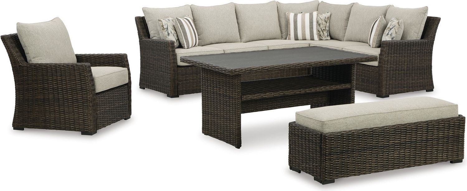 Brook Ranch Brown Lounge Chair With Cushion P465820